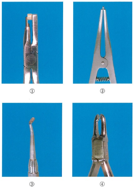 		器具の写真を別に示す。矯正用バンドの装着に使用しないのはどれか。		